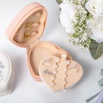Boîte à bijoux personnalisée en forme de coeur Monogramme en cuir PU pour mariage