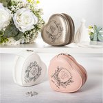 Boîte à bijoux personnalisée en forme de coeur Monogramme en cuir PU pour mariage