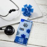 Personlig Glitter EMS Star of Life US Flag Badge Set Present för EMTs Paramedics First Responders