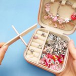 Boîte à bijoux personnalisée en cuir PU avec licorne et sirène fantaisie