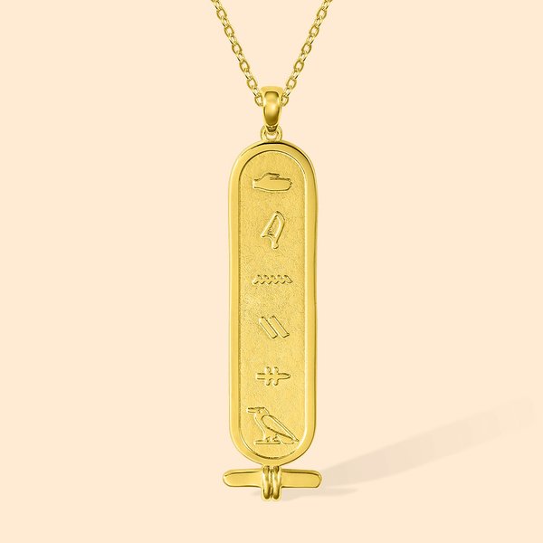 Personalisierte ägyptische Kartusche Halskette mit Namen in Hieroglyphen Geburtstag Geschenk für Familie Freunde