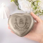 Boîte à bijoux personnalisée en forme de coeur Monogramme en cuir PU pour mariage