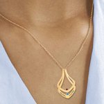 Personalized Engagement Ring Holder Birthstones and Name Necklace for Women Gift