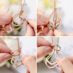 Personalized Engagement Ring Holder Birthstones and Name Necklace for Women Gift