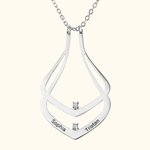 Personalized Engagement Ring Holder Birthstones and Name Necklace for Women Gift