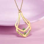 Personalized Engagement Ring Holder Birthstones and Name Necklace for Women Gift