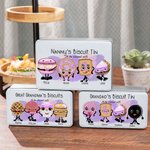 Personalized Food Grade Metal Pink Characters Biscuit Tin with Name Birthday Gift for Family