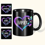 Mug en Céramique Personnalisé avec Nom de Papillon en Coeur Cadeau d'Anniversaire Fête des Mères pour Grand-mère