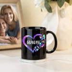 Mug en Céramique Personnalisé avec Nom de Papillon en Coeur Cadeau d'Anniversaire Fête des Mères pour Grand-mère