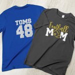 Personalised Football Mom Shirt Glitter Football Shirt with Name and Number