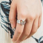 Personlig Grandma's Garden Birthstone Flower Family Ring med graverade namn Födelsedag Mors dag Present till mormor mor