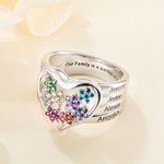 Personlig Grandma's Garden Birthstone Flower Family Ring med graverade namn Födelsedag Mors dag Present till mormor mor