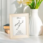 Personalised Birth Flower with Zodiac Sign Floral Frame Home Decor