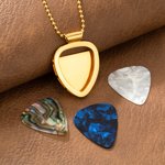 Collana con ciondolo porta plettri rimovibile personalizzato con testo inciso 3 plettri aggiuntivi per chitarra Regalo di compleanno per gli amanti de