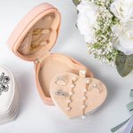 Personalised Birth Flower Bouquet Heart Shape PU Leather Jewellery Box