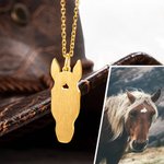 Collana personalizzata con ciondolo a forma di testa di cavallo Regalo di compleanno commemorativo per gli amanti dei cavalli