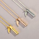 Personalizado grabado Bar Urna Cenizas Memorial Collar con Texto Cremación Joyería Keepsake Regalo para Mujeres Pérdida de Mascotas