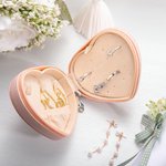 Personalised Birth Flower Bouquet Heart Shape PU Leather Jewellery Box