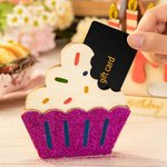 Personalised Set of 4 Svg Laser Birthday Cake Card Holder DIY Shopping Card  with 12 Paints 2 Pens