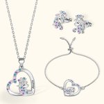 Personalisierte Name Fantasy Einhorn Halskette Ohrstecker Armband Schmuck Set