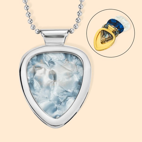 Collana con ciondolo porta plettri rimovibile personalizzato con testo inciso 3 plettri aggiuntivi per chitarra Regalo di compleanno per gli amanti de
