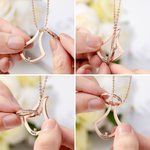 Gepersonaliseerde Ringhouder Ketting met Geboortesteen en Naam