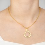 Gepersonaliseerde Ringhouder Ketting met Geboortesteen en Naam