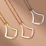 Gepersonaliseerde Ringhouder Ketting met Geboortesteen en Naam