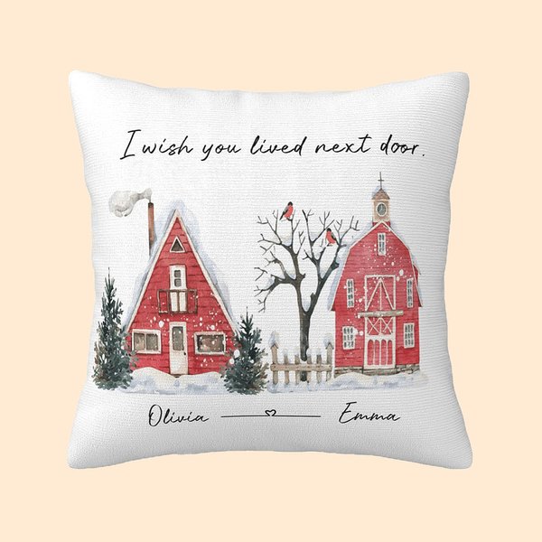 Personalizado I Wish You Lived Next Door Almohada Cojín Funda Mejor Amigo Regalo
