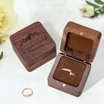 Caja de madera personalizada para anillos de compromiso Caja para anillos de boda con nombre o fecha grabados Regalo de boda Esposa Marido Pareja