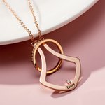 Gepersonaliseerde Ringhouder Ketting met Geboortesteen en Naam