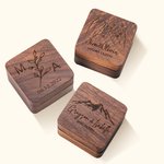 Caja de madera personalizada para anillos de compromiso Caja para anillos de boda con nombre o fecha grabados Regalo de boda Esposa Marido Pareja