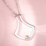 Gepersonaliseerde Ringhouder Ketting met Geboortesteen en Naam