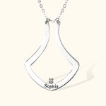 Gepersonaliseerde Ringhouder Ketting met Geboortesteen en Naam