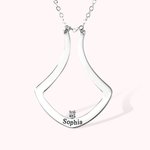 Collier de Porte-Bague Personnalisé avec Pierre de Naissance et Nom Cadeau Anniversaire Fête pour Femme