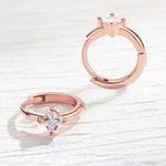 Gepersonaliseerde Minimalistische Geboortesteen Oorbellen Diamant Hoops 925 Sterling Zilver