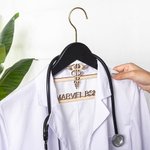 Personalized Star of Life Wood Coat Hanger with Text Gift for Nurse Doctor Medical Student Staff