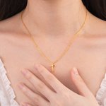 Collier Croix pour Maman avec Pierre de Naissance Personnalisée Bijou en Argent Cadeau Anniversaire Fête des Mères