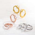 Gepersonaliseerde Minimalistische Geboortesteen Oorbellen Diamant Hoops 925 Sterling Zilver