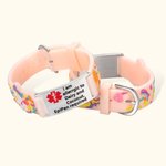 Personalisierte Dinosaurier Fantasy Einhorn Schmetterling Fahrzeug einstellbare Silikon medizinische Alarm-ID-Armband mit eingraviertem Text Notfall Geschenk für Kinder