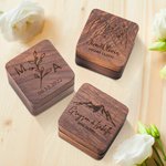 Caja de madera personalizada para anillos de compromiso Caja para anillos de boda con nombre o fecha grabados Regalo de boda Esposa Marido Pareja