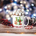 Personalized Christmas Cute Animal Alphabet Name Mug for Children
