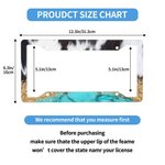 Personalized Aluminum Turquoise and Cow Hide Glitter Decorative License Plate