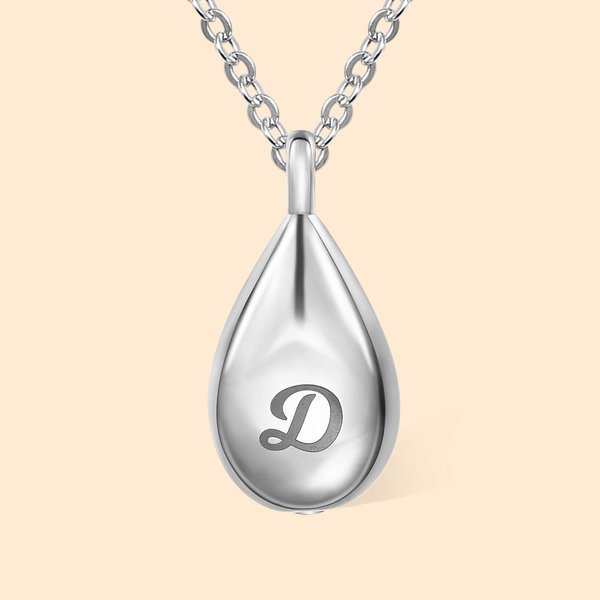 Personalizado Tiny Tear Drop Cremation Urn Necklace with Engraved Text Minimalist Jewelry Memorial Gift for Women