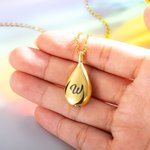 Personalizado Tiny Tear Drop Cremation Urn Necklace with Engraved Text Minimalist Jewelry Memorial Gift for Women