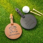 Porte-Tees de Golf en Cuir PU Personnalisé avec Texte Rangement pour Départs de Golf Cadeau Anniversaire Fête des Pères pour Golfeur Amateurs de Golf