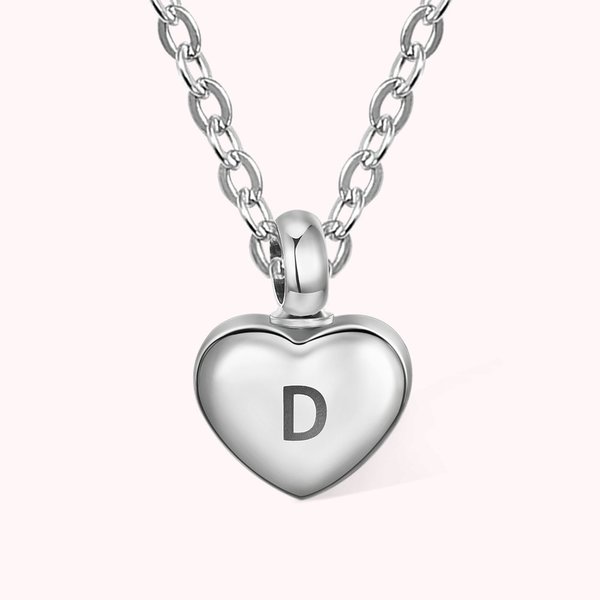 Personalised Heart Cremation Urn Necklace Memory Gift