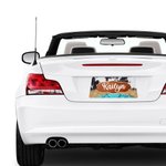 Personalized Aluminum Turquoise and Cow Hide Glitter Decorative License Plate