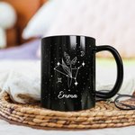 Mug en Céramique Personnalisé avec Nom Signe du Zodiaque Fleur de Naissance Tasse à Café pour Femme Cadeau Anniversaire Fête