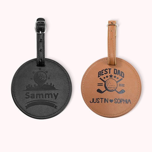 Porte-Tees de Golf en Cuir PU Personnalisé avec Texte Rangement pour Départs de Golf Cadeau Anniversaire Fête des Pères pour Golfeur Amateurs de Golf